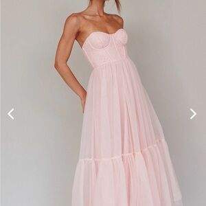Pink, tulle midi dress